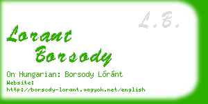 lorant borsody business card