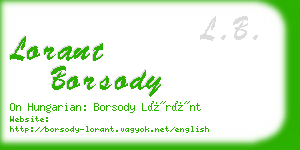 lorant borsody business card